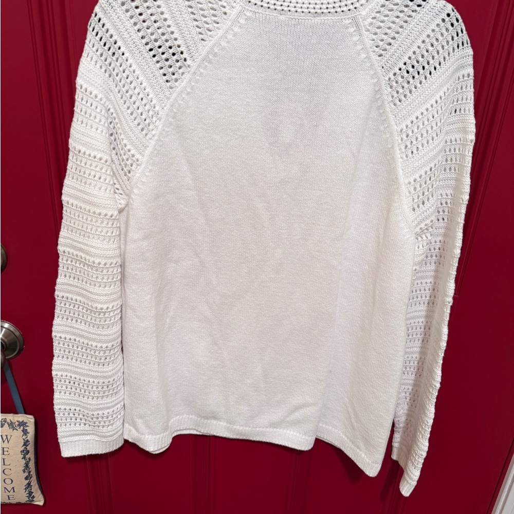 Talbots White V-Neck Sweater - Picture 2 of 7